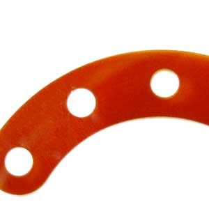 Teile aus Polyimid werden ohne Verfärbung der Ränder geschnitten, auch wenn Bohrungen mit Durchmessern unter 1 mm darin enthalten sind.